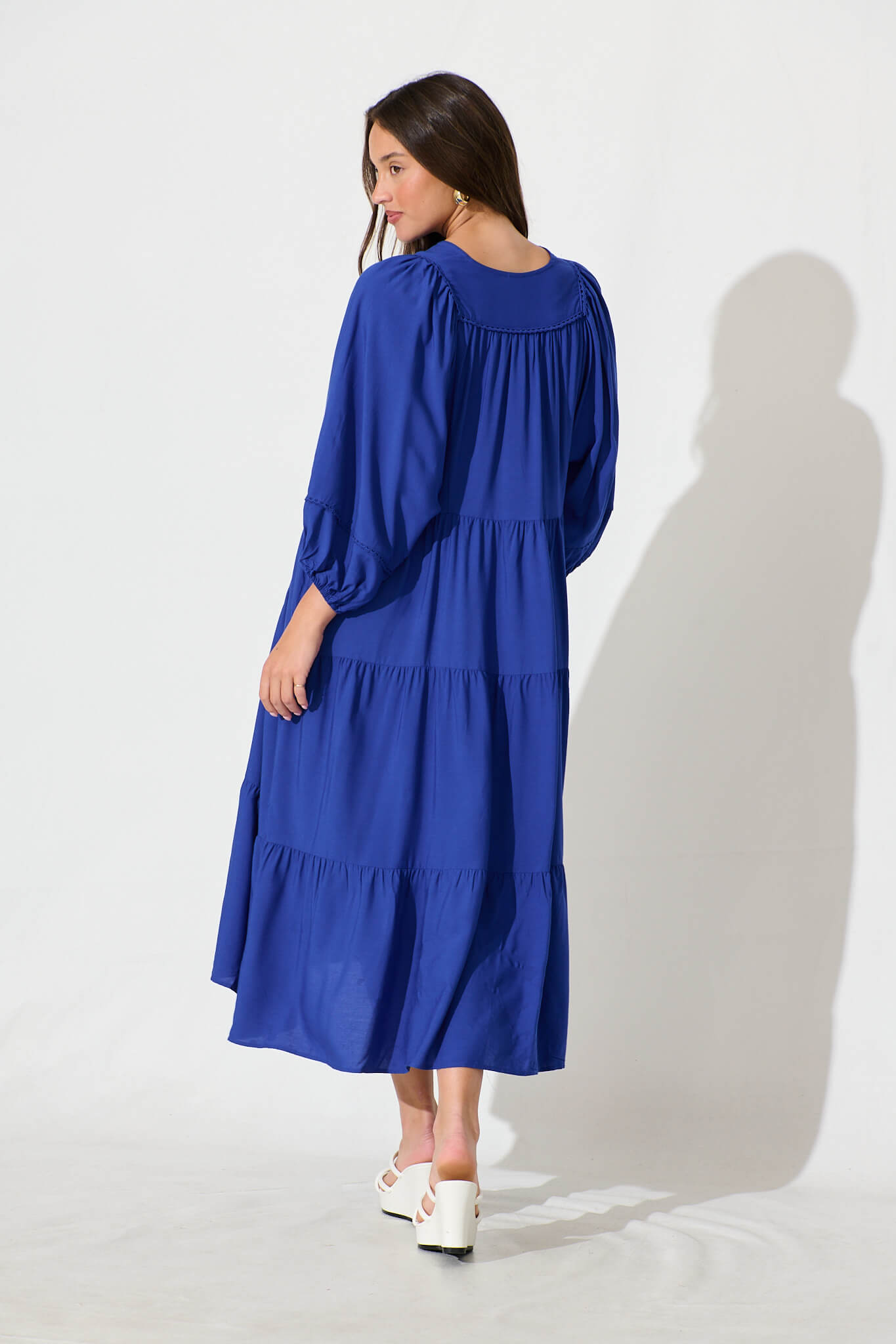 Barrymore Midi Smock Dress in Cobalt