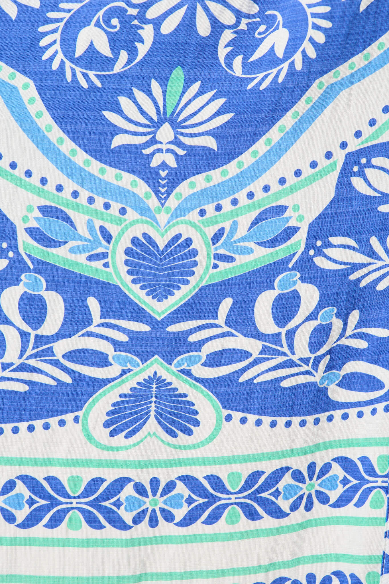 Deison Smock Dress in Blue and White Print