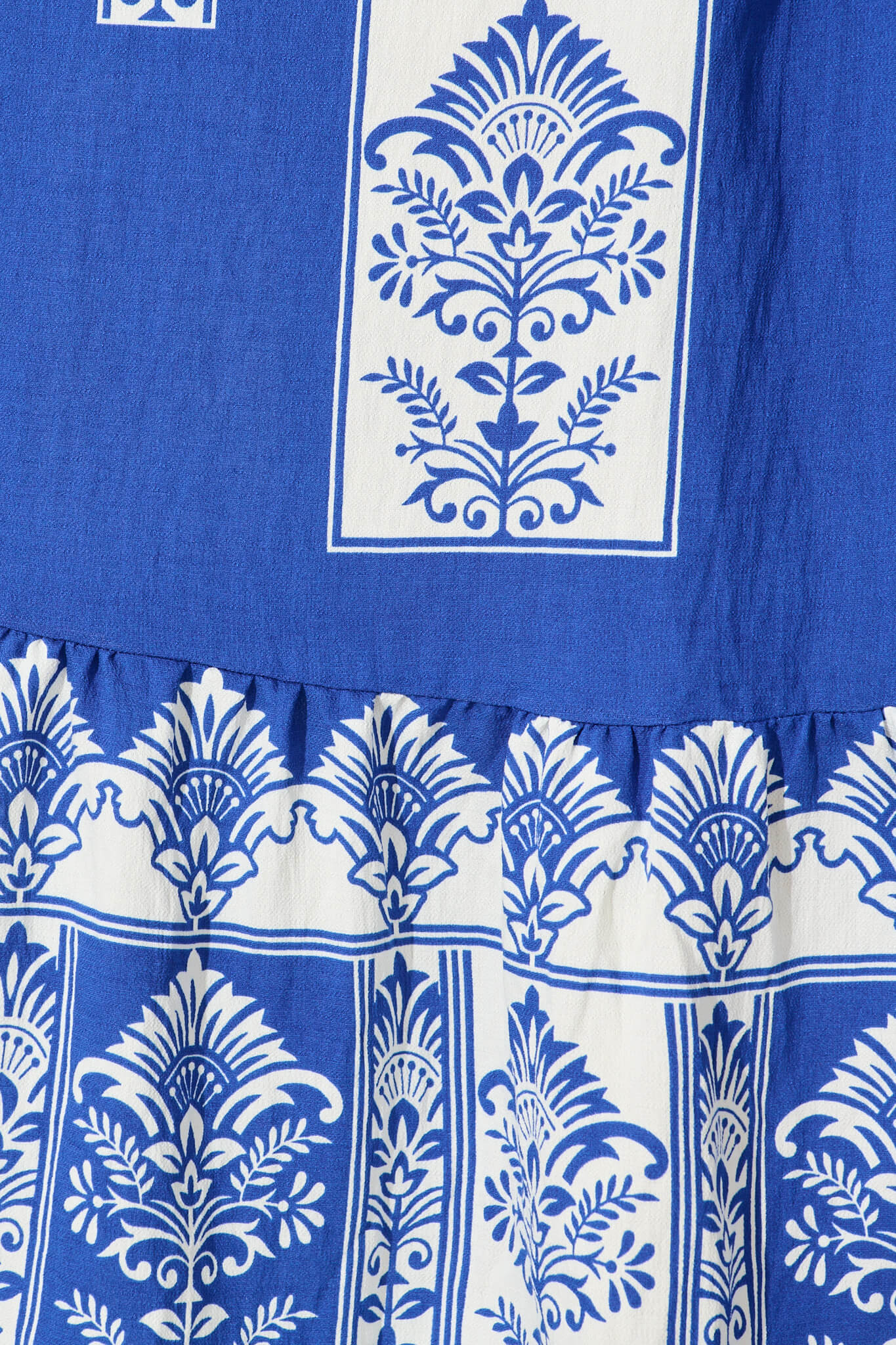 Lanai Midi Dress in Cobalt with White Print Cotton Blend