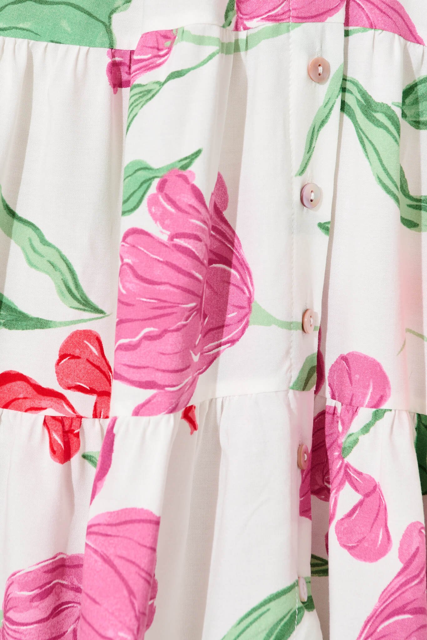 Ailish Dress In White with Red and Purple Flower