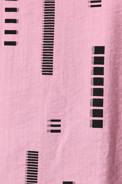 Larsson Top In Pink With Black Print Cotton Blend