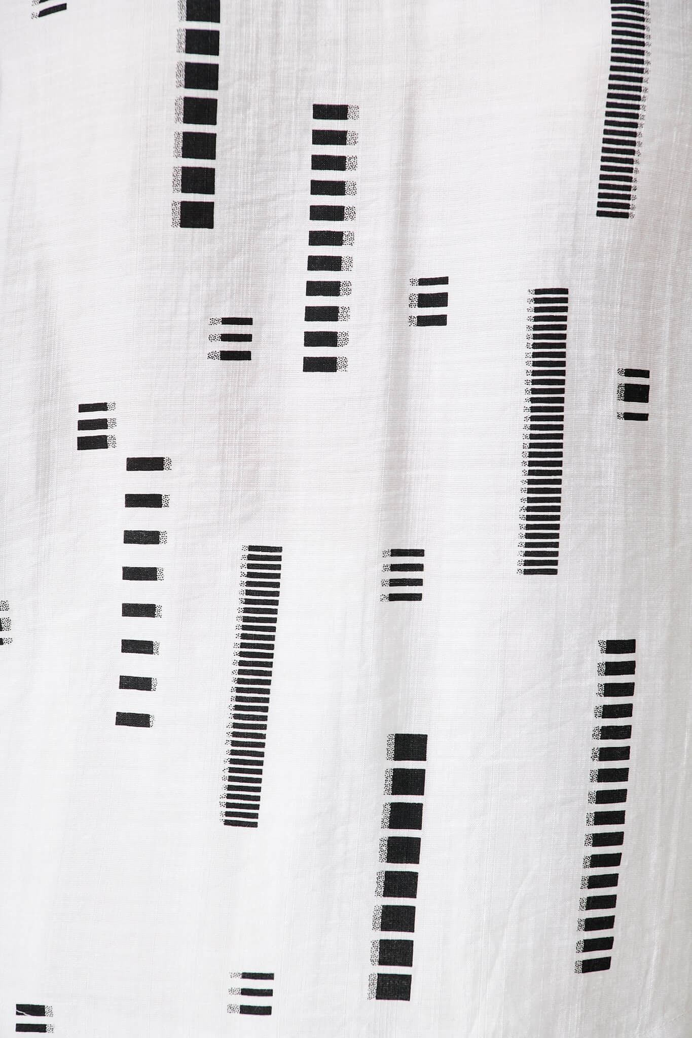 Larsson Top In White with Black Print Cotton Blend