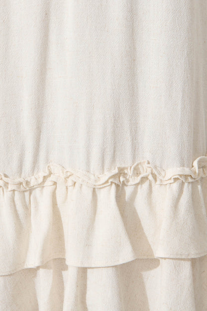 Aubrielle Dress In Oatmeal Linen Blend