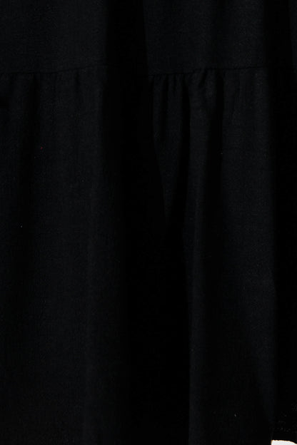 Tahiti Smock Dress In Black Linen Blend