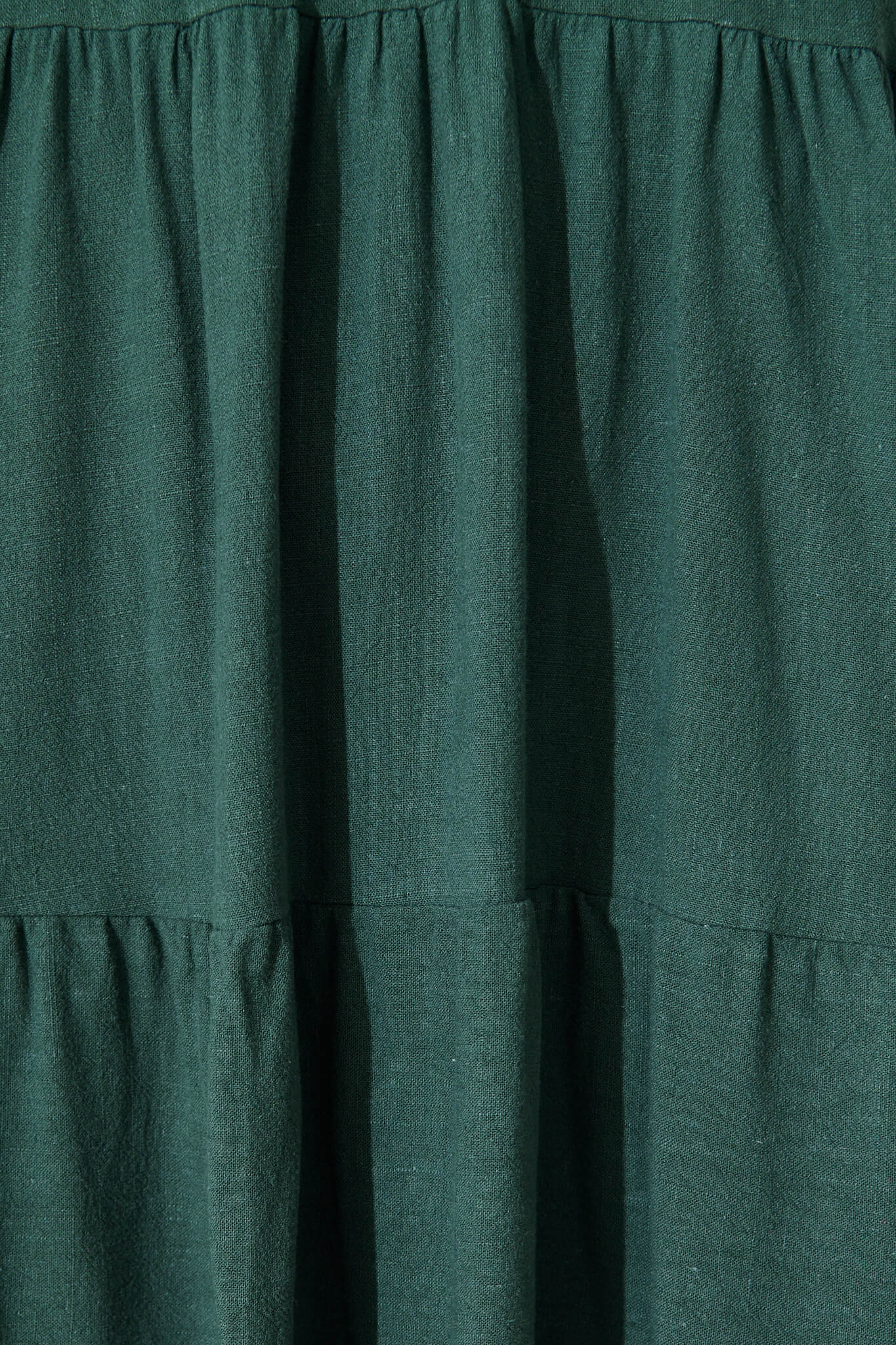 Tahiti Smock Dress In Green Linen Blend