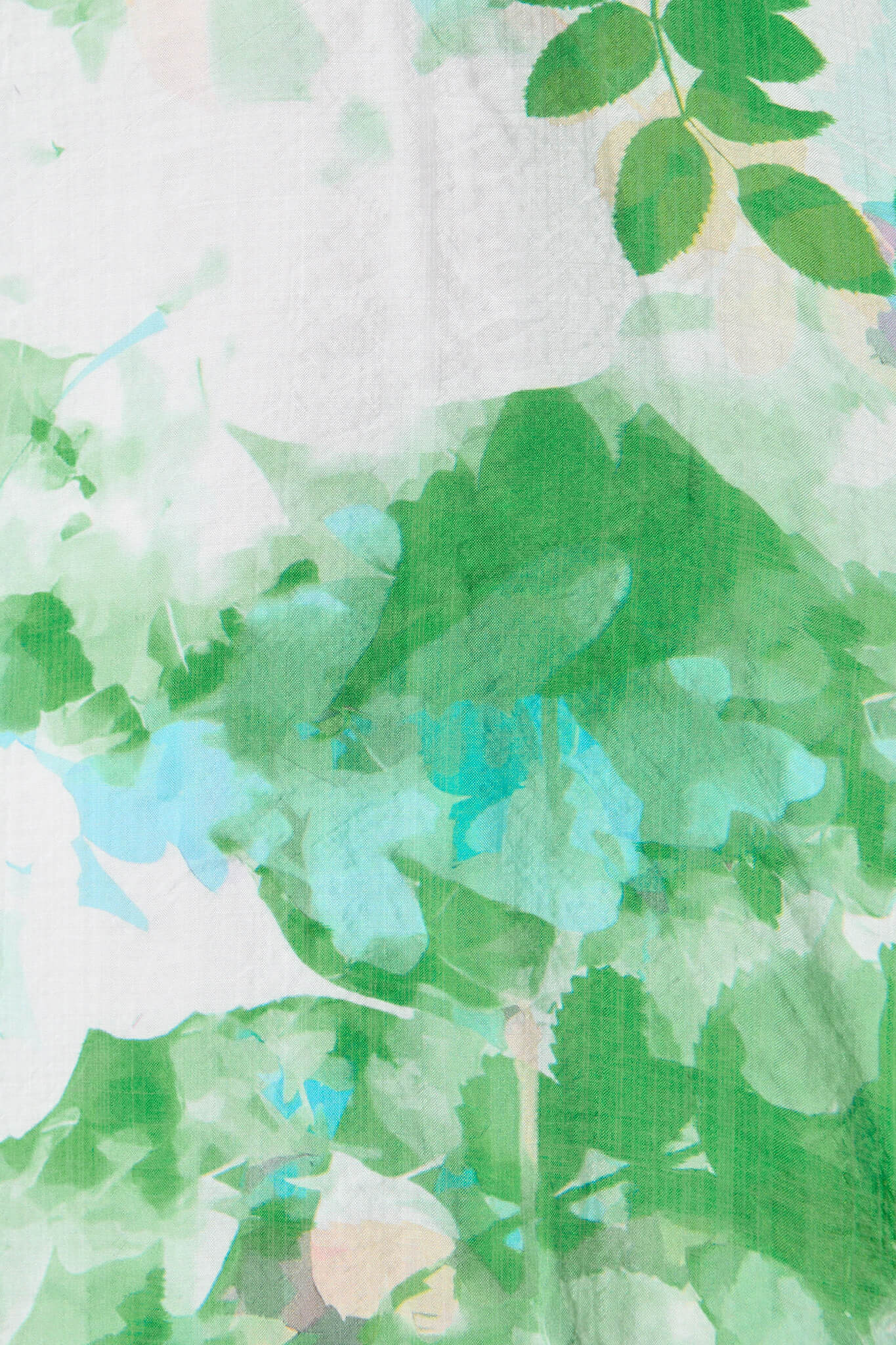 Lovelight Midi Dress in White with Green Floral