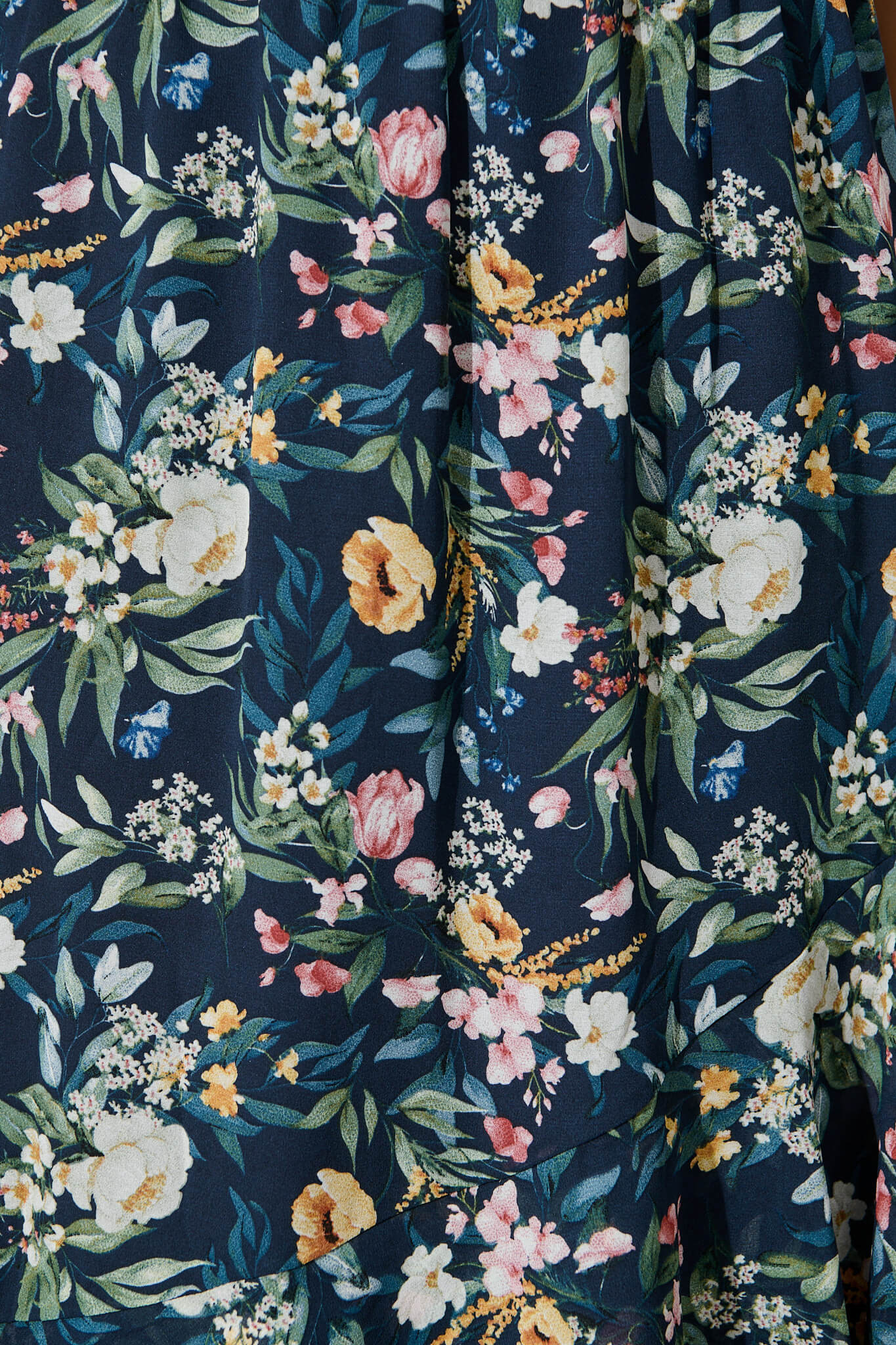 Inaya Midi Dress in Navy Multi Floral Chiffon