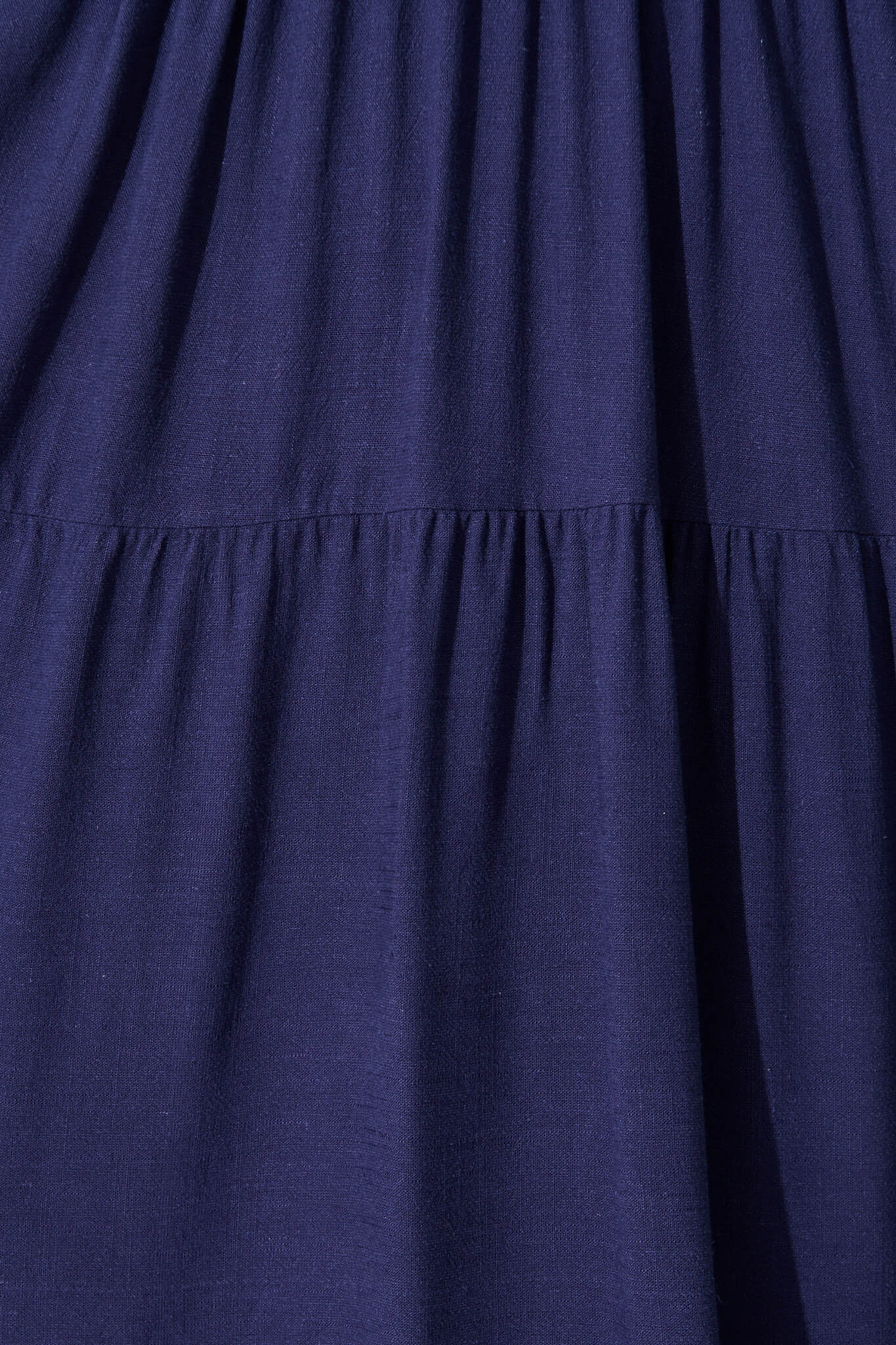 Kristen Midi Smock Dress In Navy Linen Blend