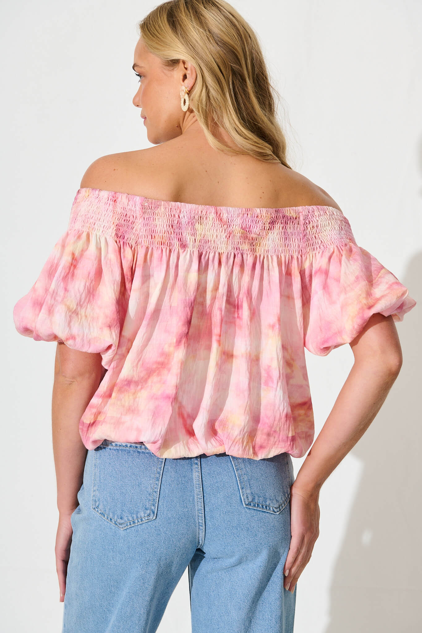 Olena Top in Pink Multi Watercolour
