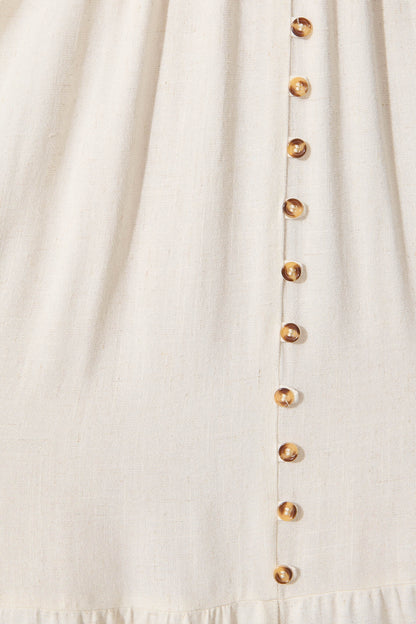 Zenith Midi Dress in Oatmeal Linen Blend