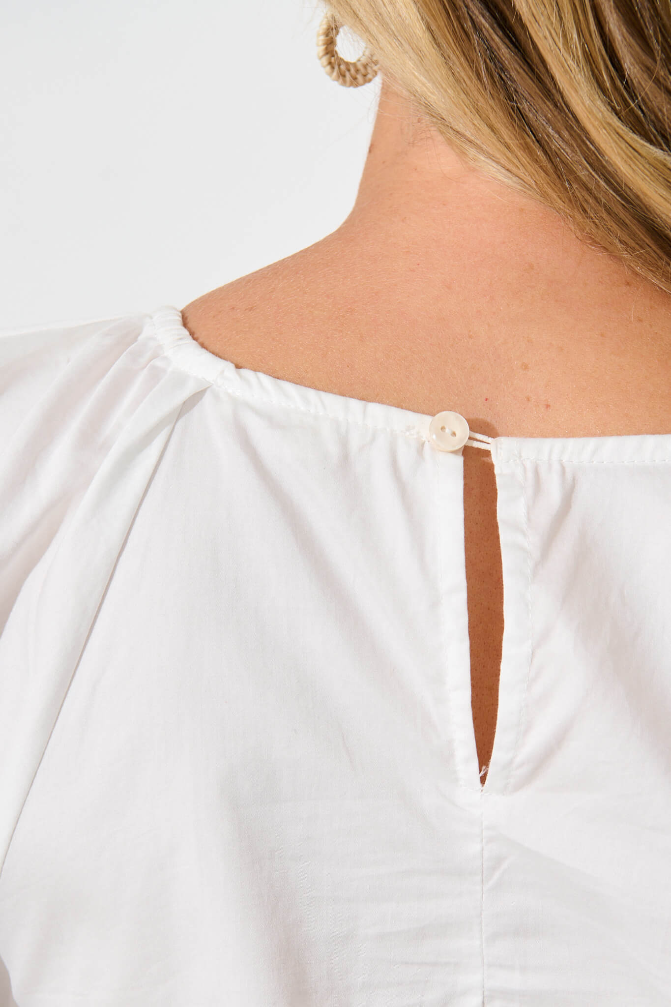 Beckett Top in White Cotton