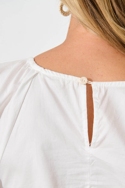 Beckett Top in White Cotton