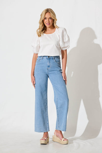 Beckett Top in White Cotton