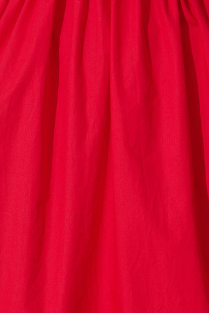 Santos Maxi Sundress in Red Cotton