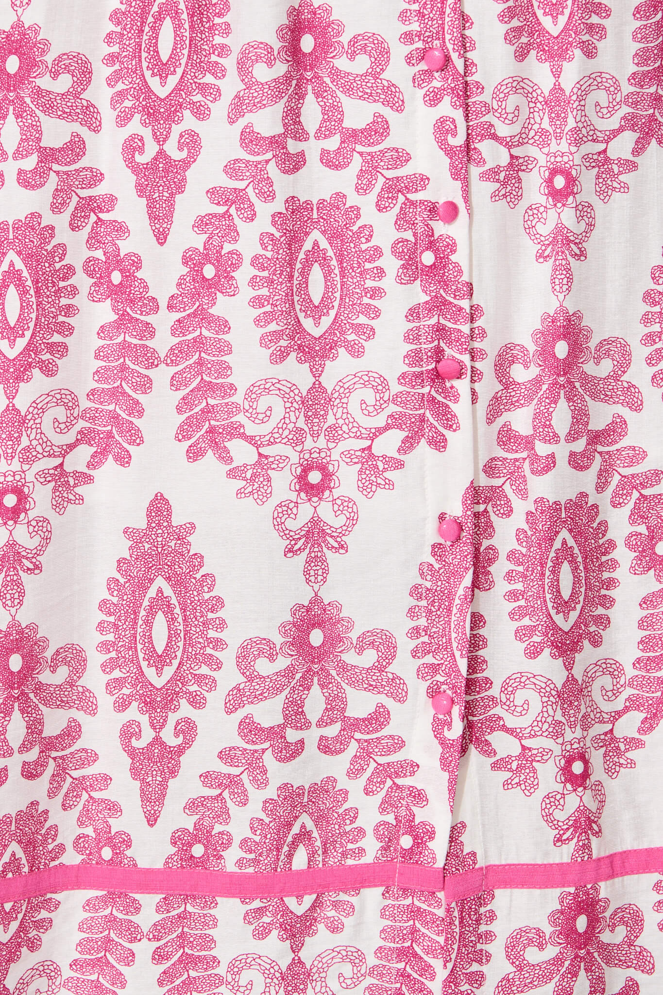 Rosella Midi Shirt Dress in White with Pink Floral Print