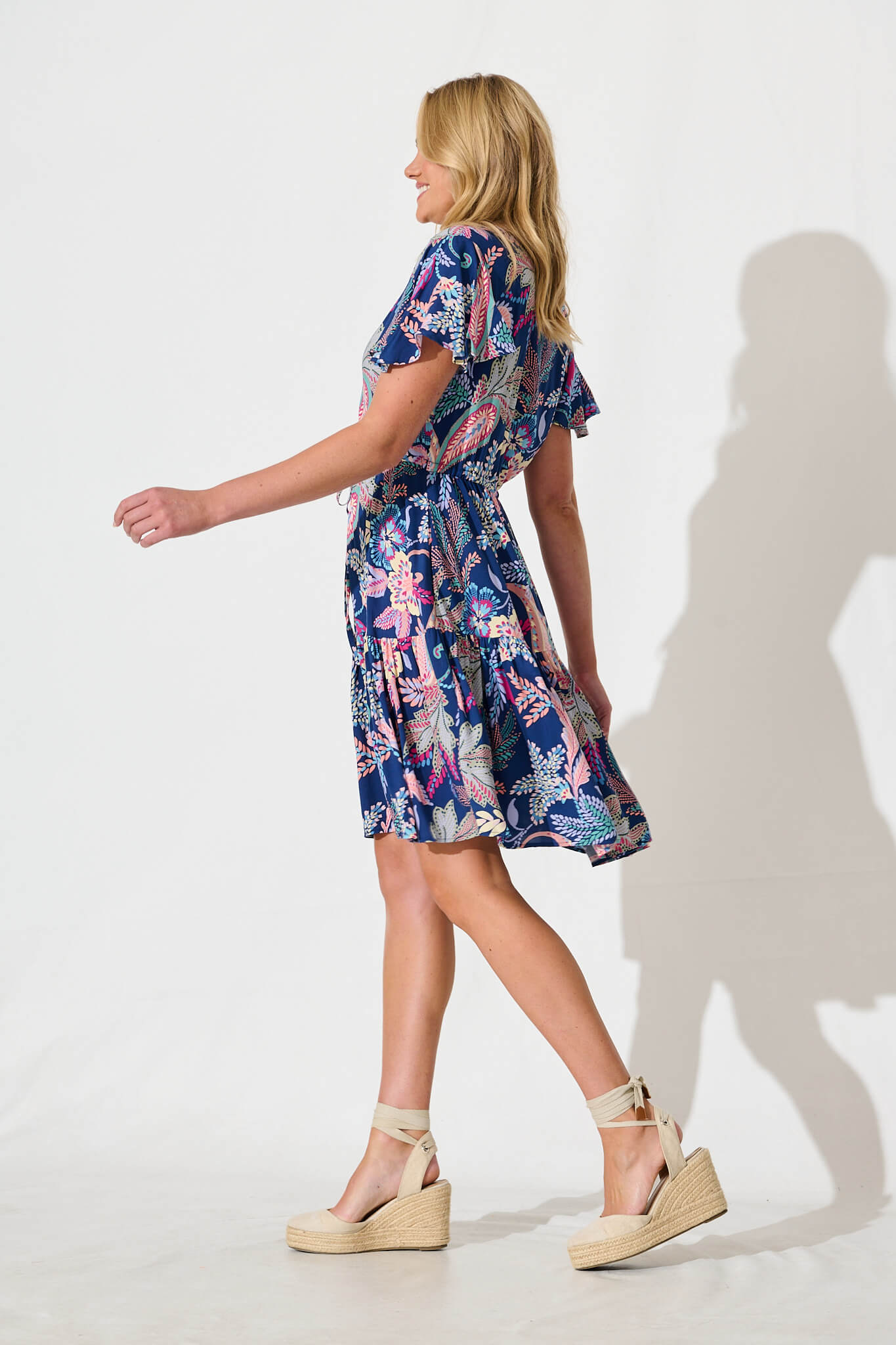 Tuesday Dress in Blue Multi Floral
