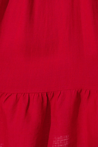 Similan Smock Dress in Red Linen Blend