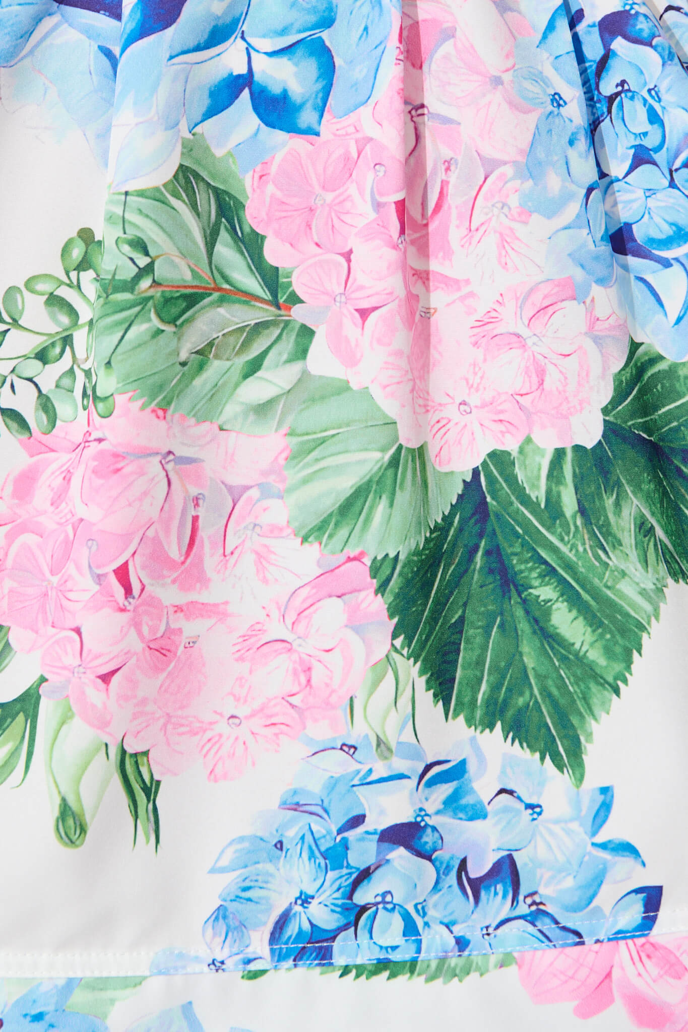 Daydream Dress In White With Pink And Blue Floral