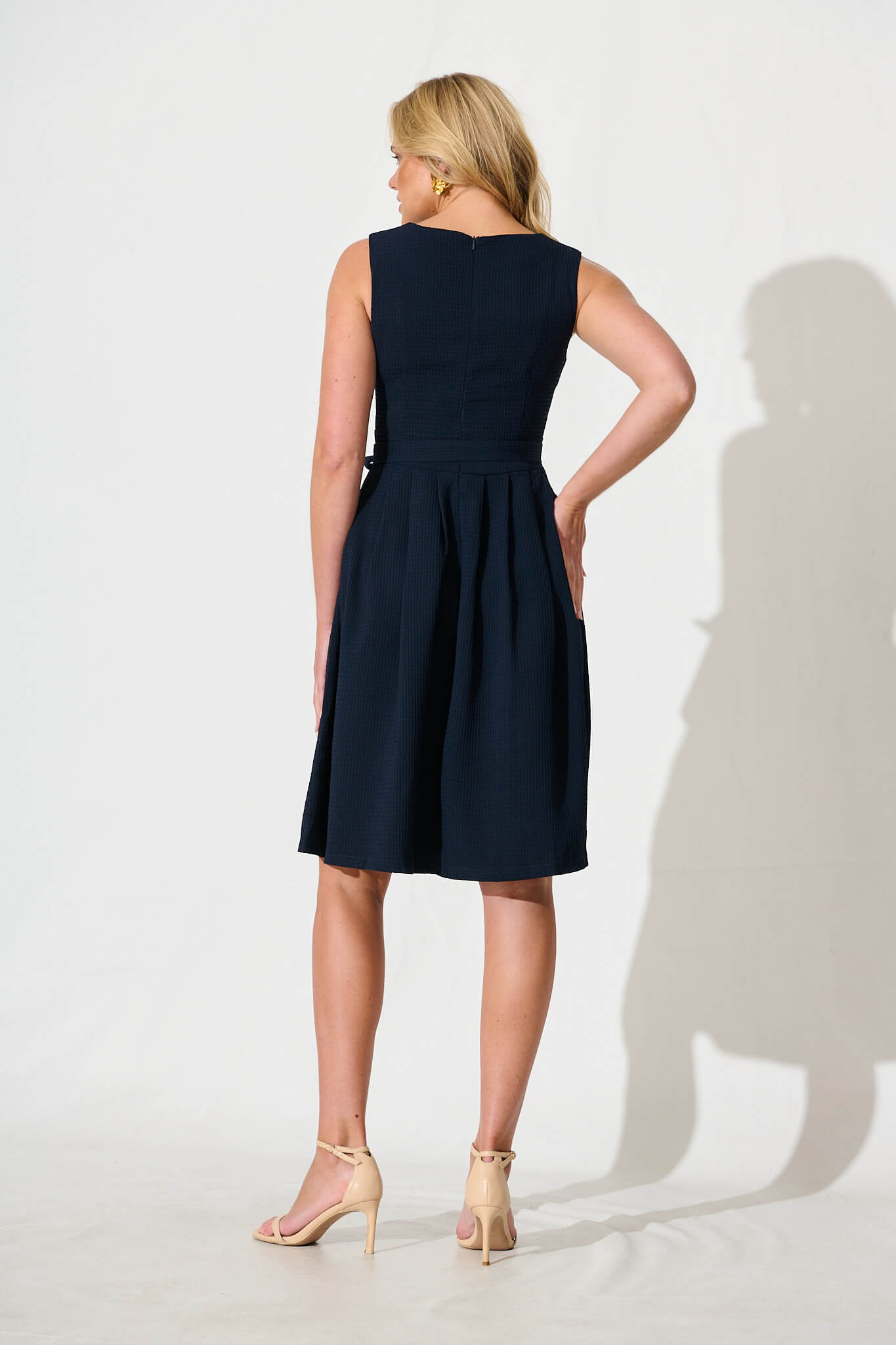 Jardina Dress in Textured Navy