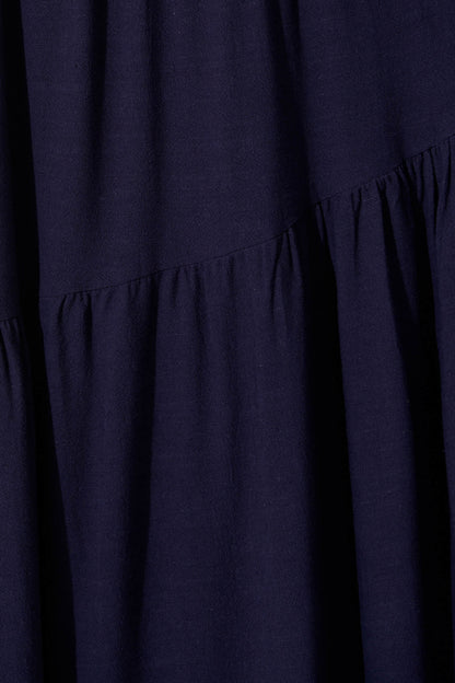 Cassiani Maxi Skirt in Navy Linen Blend