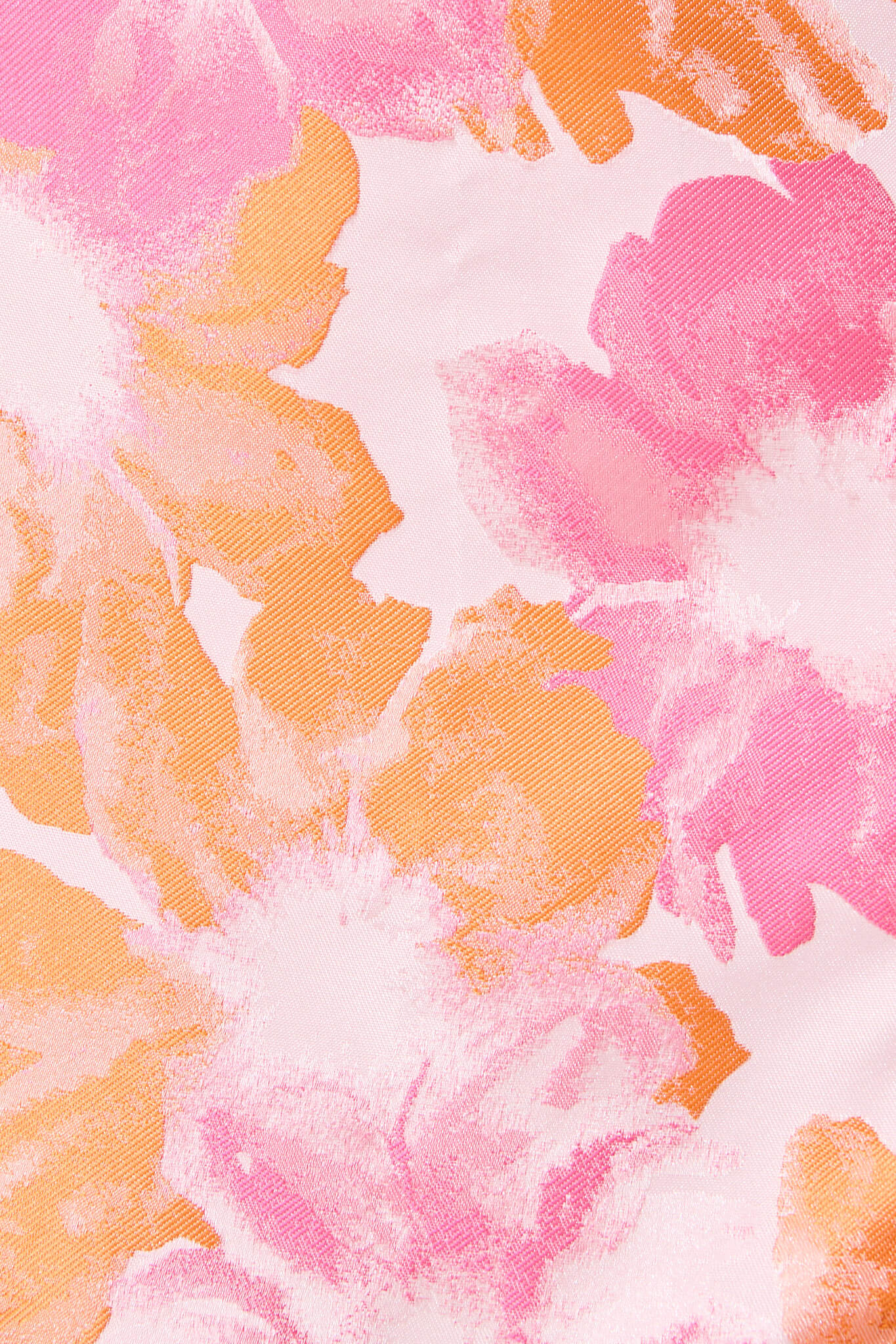 Khalani Off Shoulder Midi Dress in Pink and Orange Jaquard