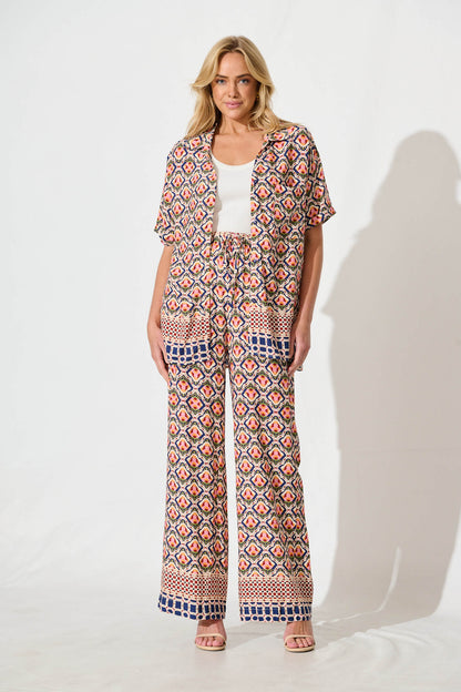 Rowan Pant in Multi Tile Print