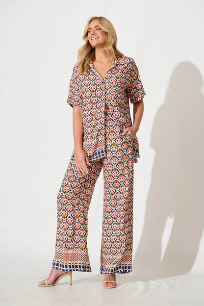 Rowan Pant in Multi Tile Print