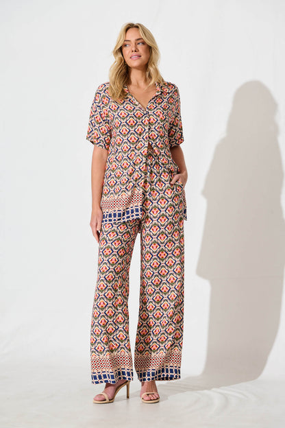 Mahlari Shirt in Multi Tile Print