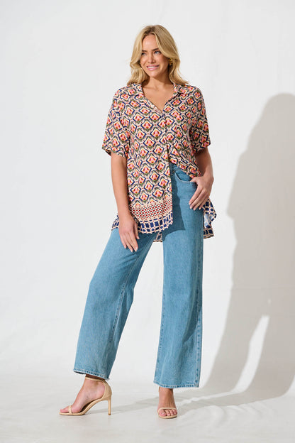 Mahlari Shirt in Multi Tile Print