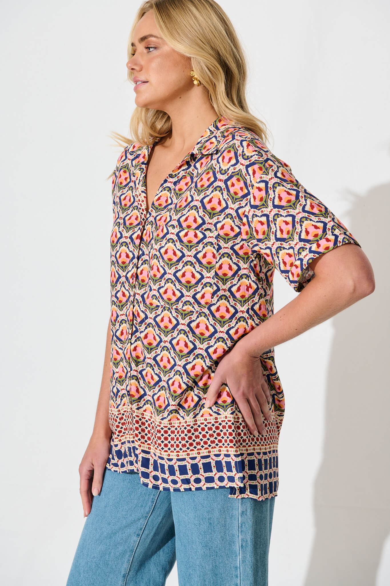 Mahlari Shirt in Multi Tile Print