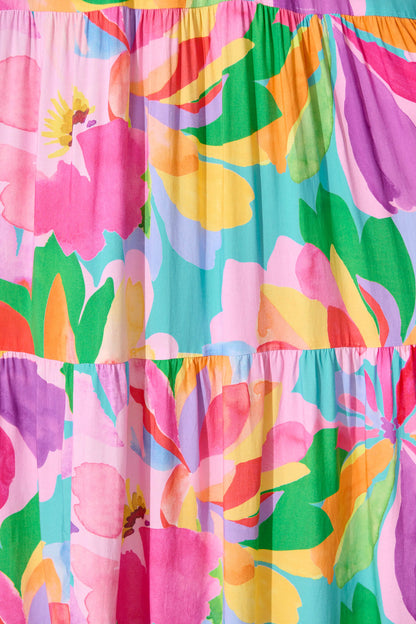 My World Midi Dress in Multi Print