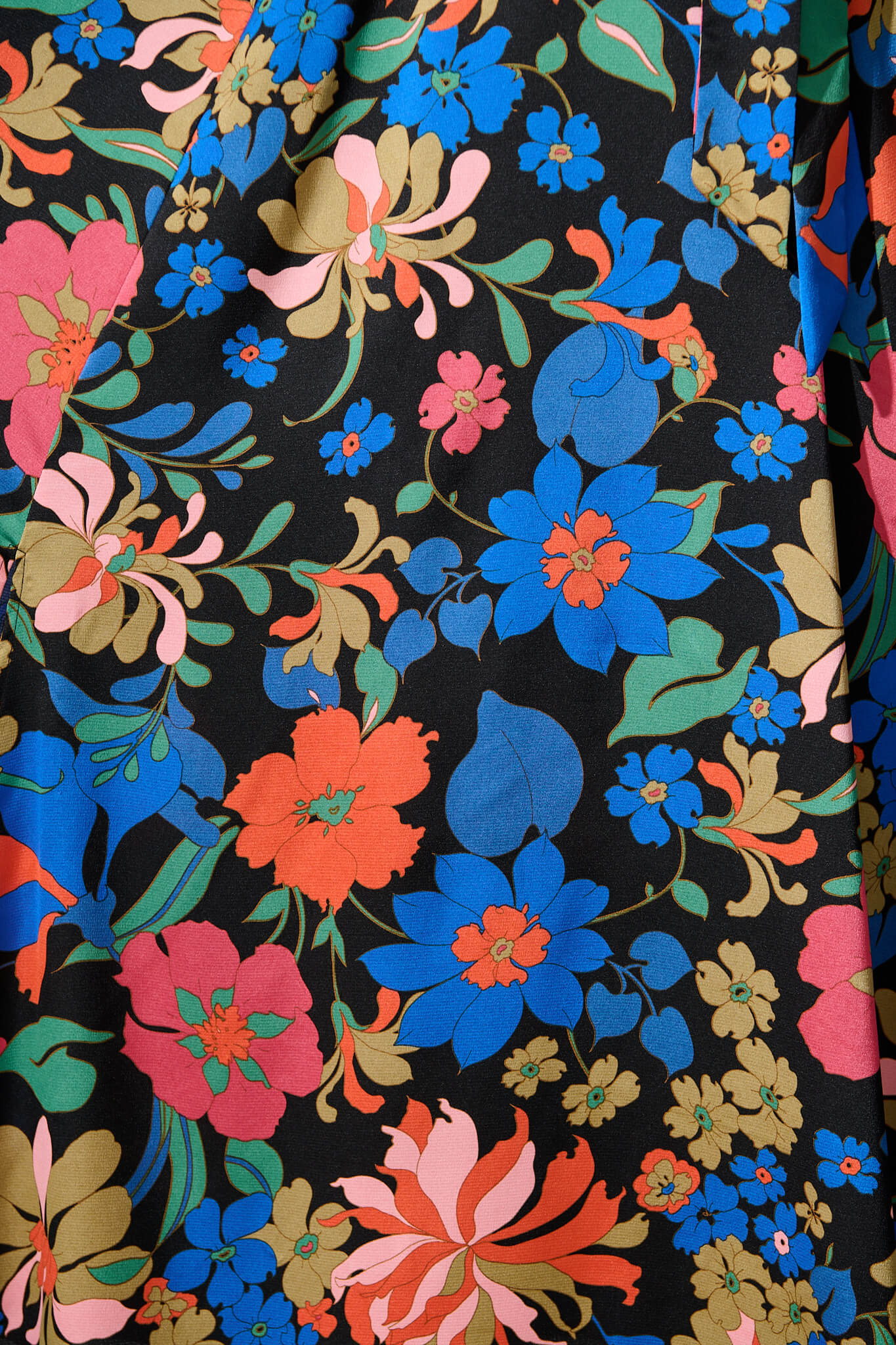 Kiss Me Halter Neck Maxi Dress in Black Floral Satin