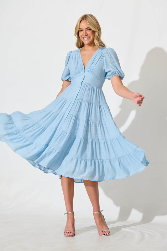 Modica Midi Dress In Pale Blue