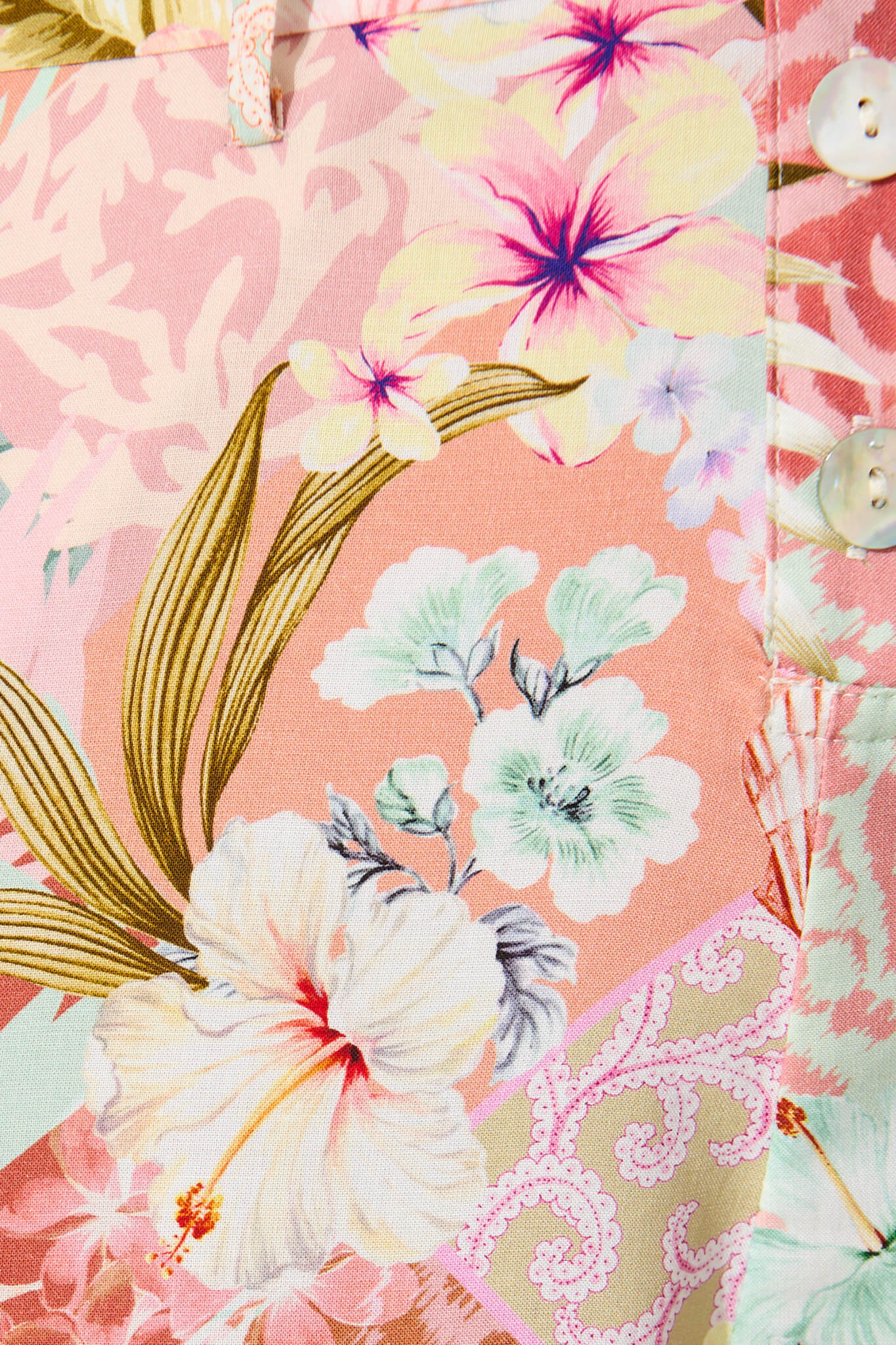 Roxiana Playsuit in Tropical Patchwork Print