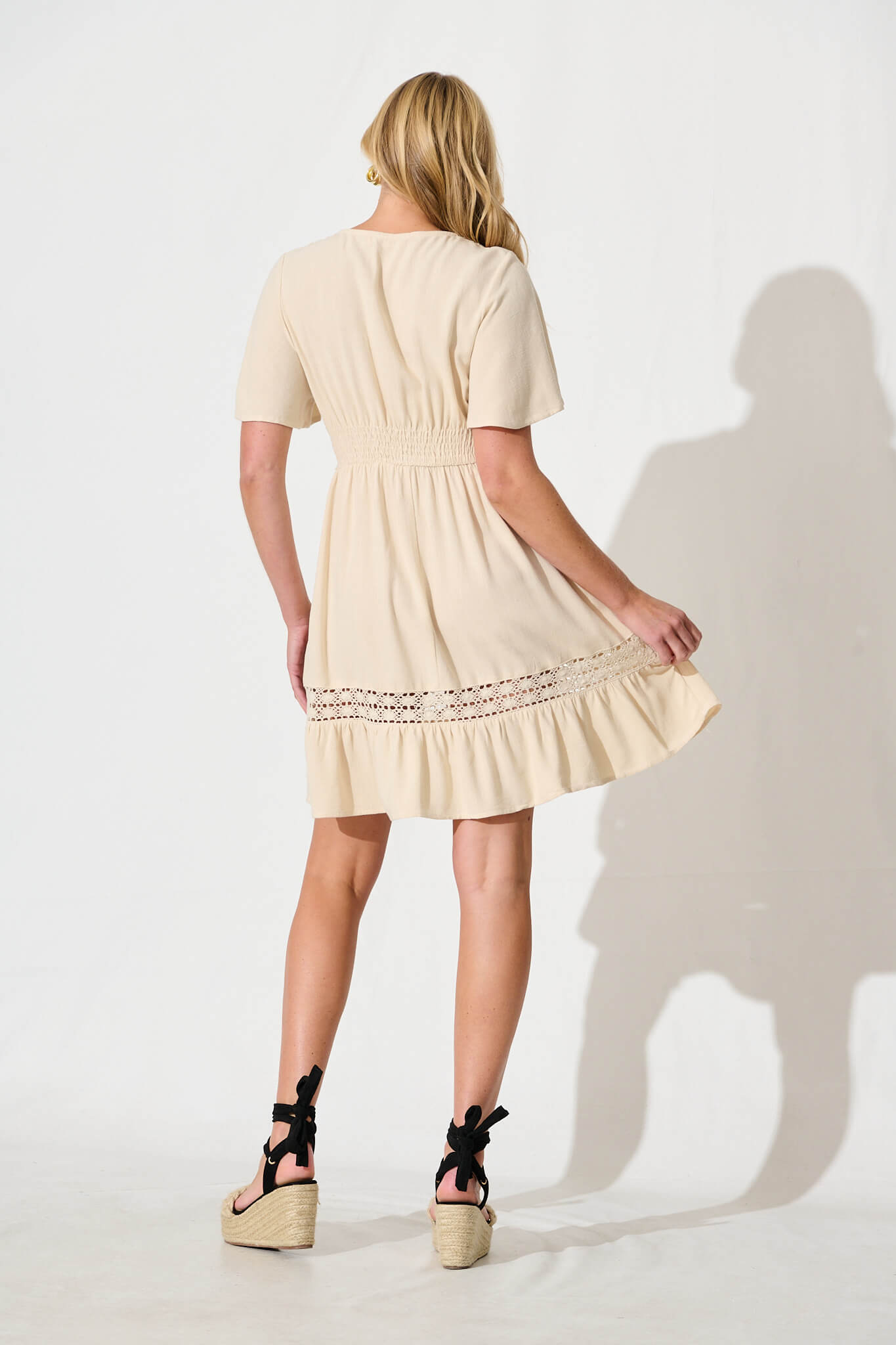 Valletta Dress in Cream Linen Blend