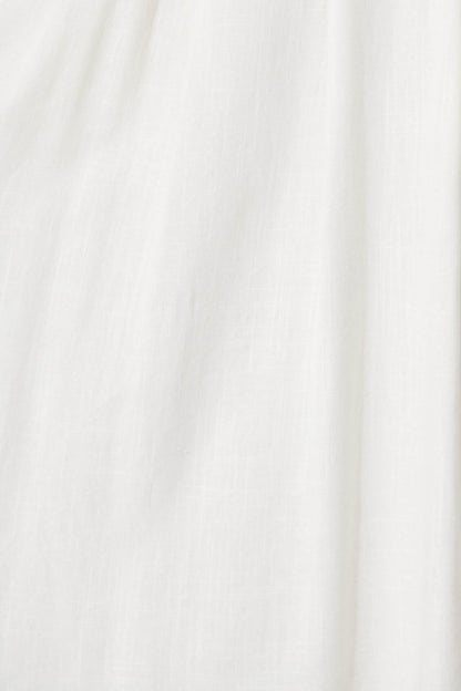 Bailey Midi Skirt in White Linen