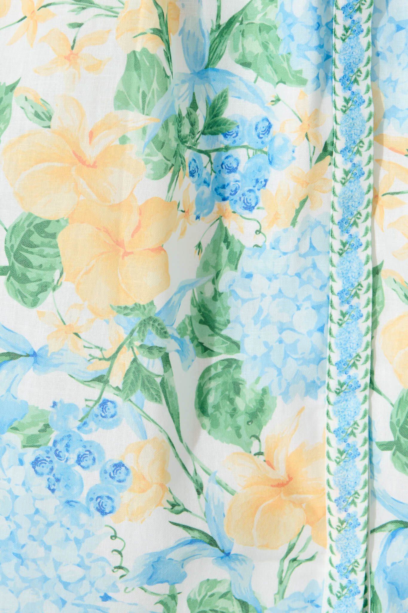 PRE ORDER Lovelife Maxi Shirt Dress In Blue Yellow Floral Linen Blend