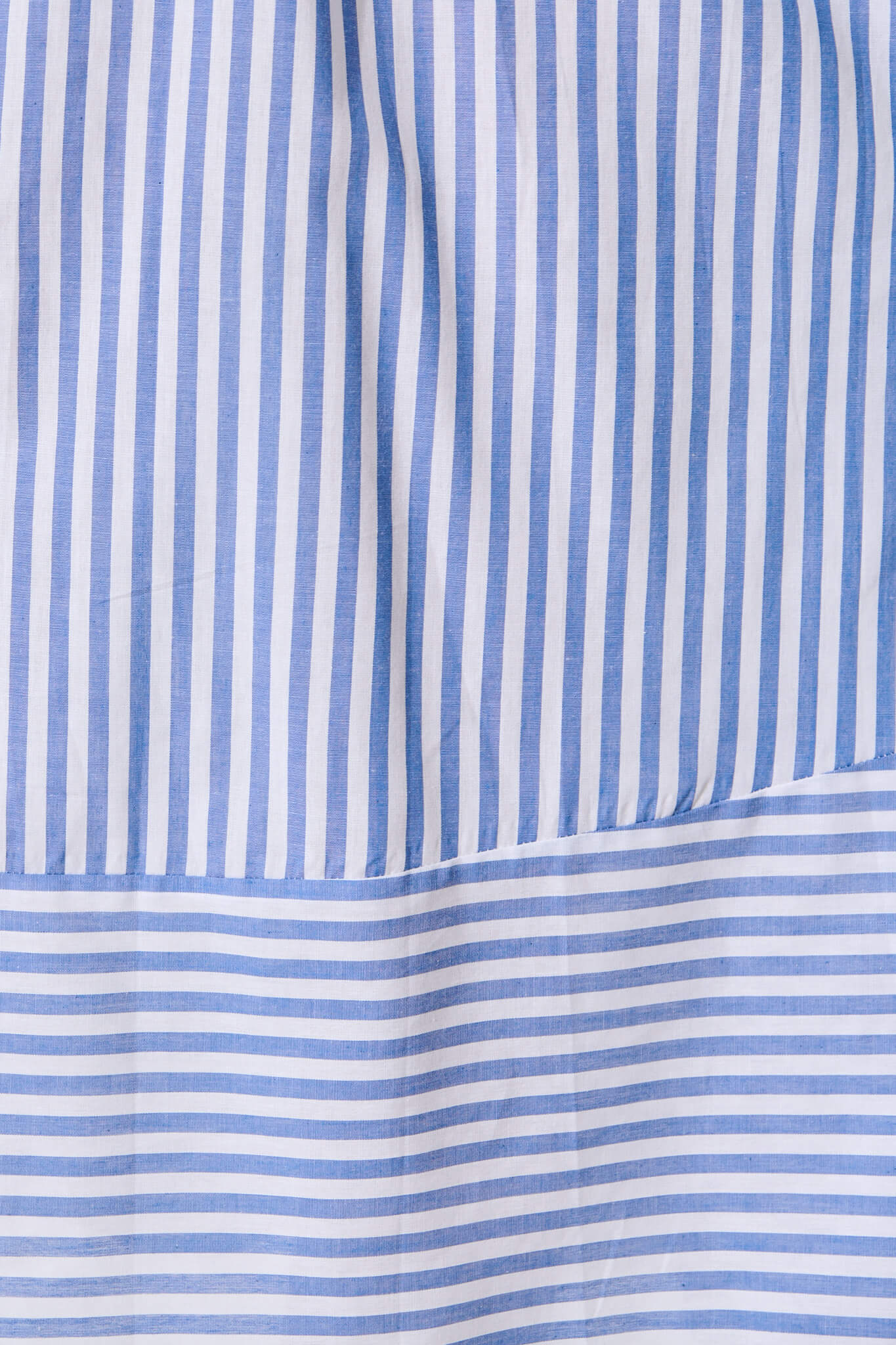Miramar Midi Dress in Blue and White Stripe Cotton