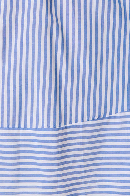 Miramar Midi Dress in Blue and White Stripe Cotton