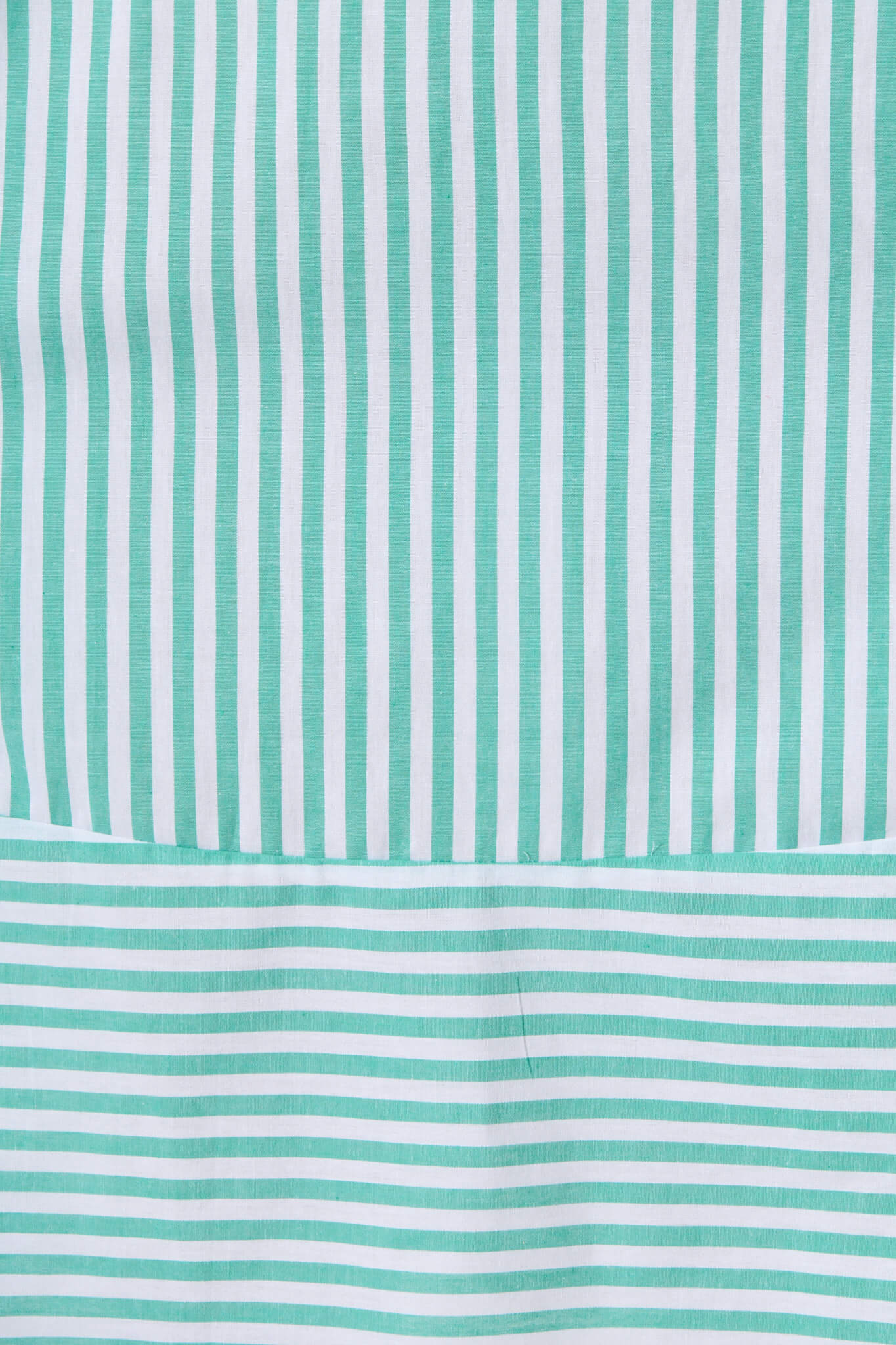 Miramar Midi Dress in Green and White Stripe Cotton