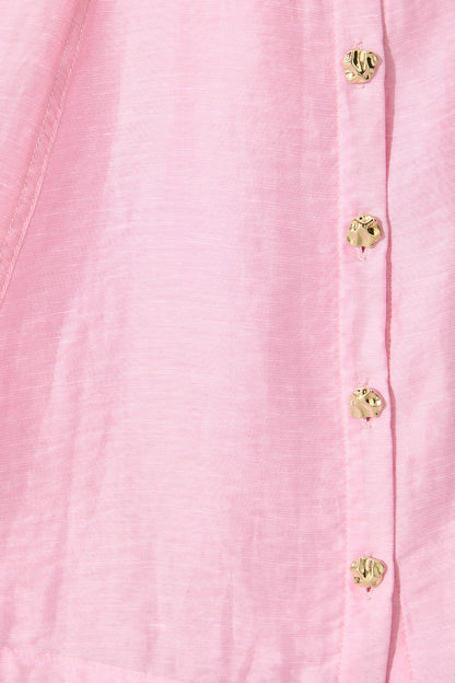 Admirer Shirt Dress in Pink Organza