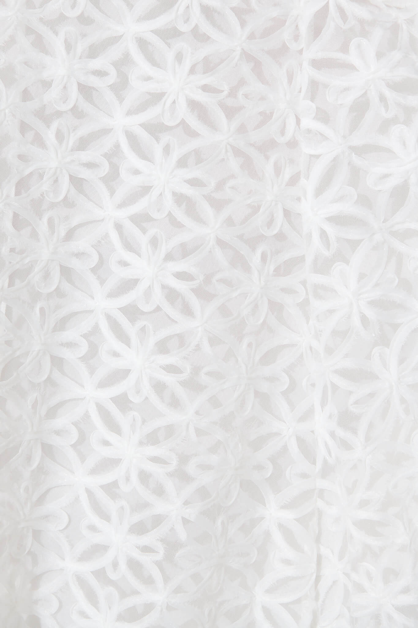 Osment Midi Dress In White Floral Embroidered Tulle