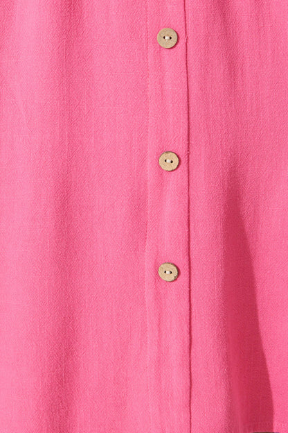 Amaya Dress in Pink Linen Bend