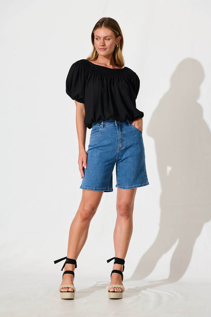 Payette Shorts in Mid Blue Denim