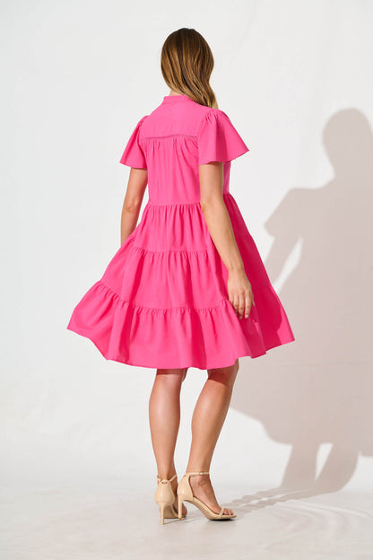 Rosino Smock Dress in Pink Cotton