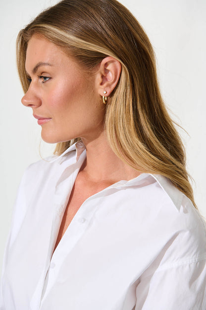 Kay Hoop Ear Jackets in Gold