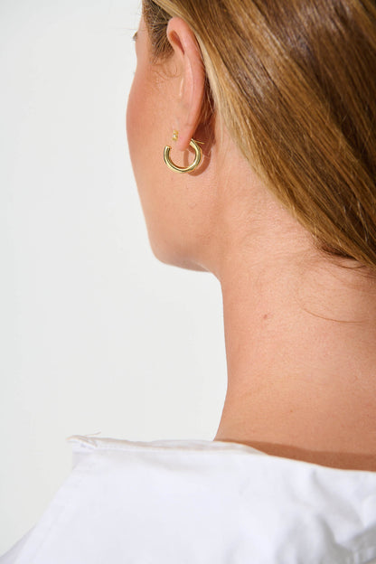 Kay Hoop Ear Jackets in Gold