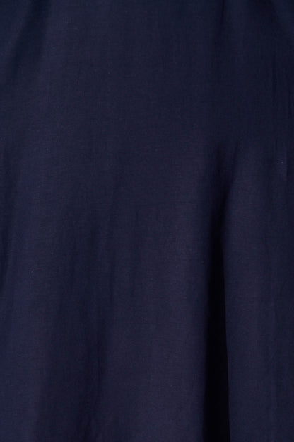 Nikolena Midi Dress in Navy Cotton Linen