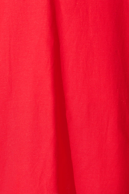 Nikolena Midi Dress in Red Cotton Linen