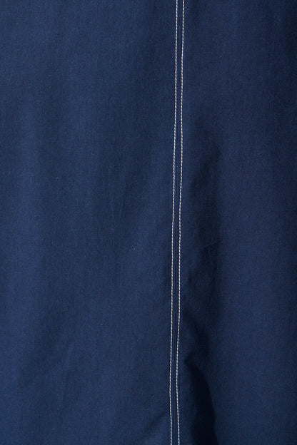 Rohini Midi Dress in Navy Cotton